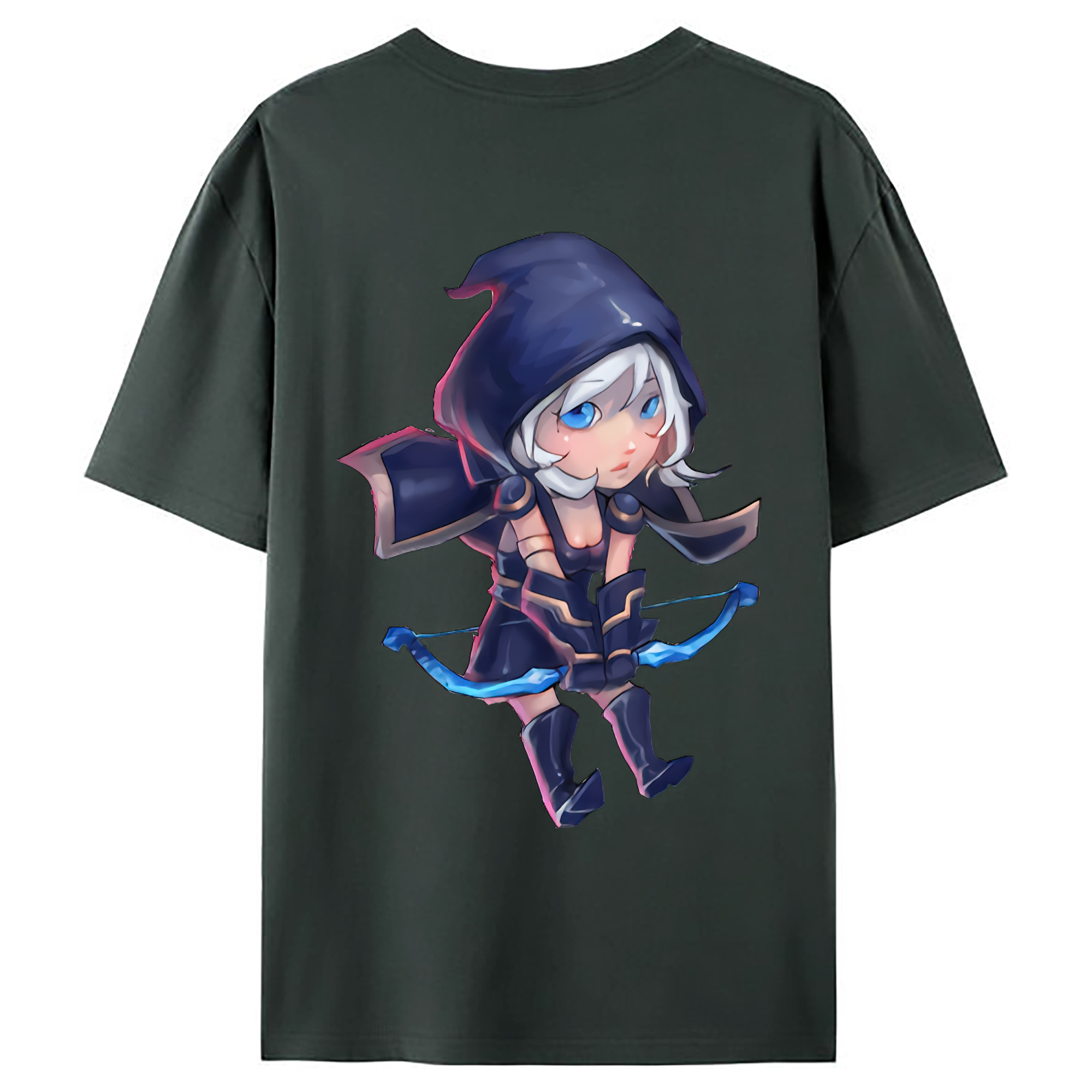（画像用） リーグ・オブ・レジェンド League of Legends LOL 綿100％ メンズ半袖Tシャツ（バックプリント） 通気性